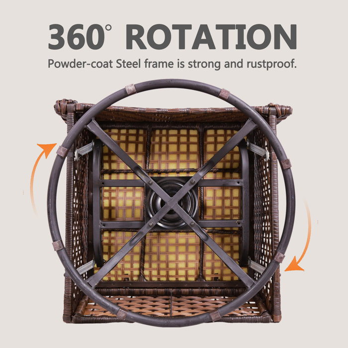 Bayou Breeze Brice Rocking Swivel Patio Chair with Cushions & Reviews